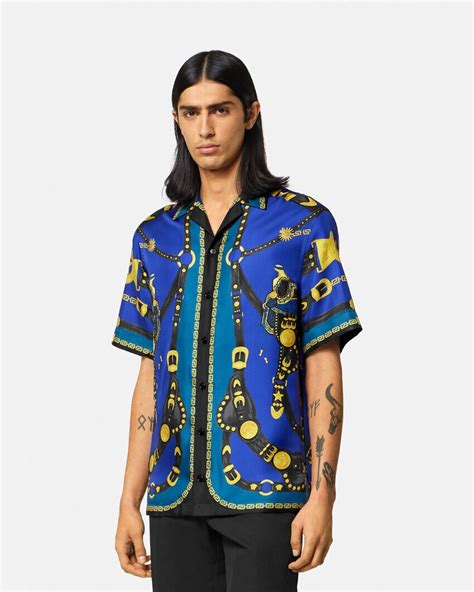 used versace silk shirt|Versace silk shirt price.